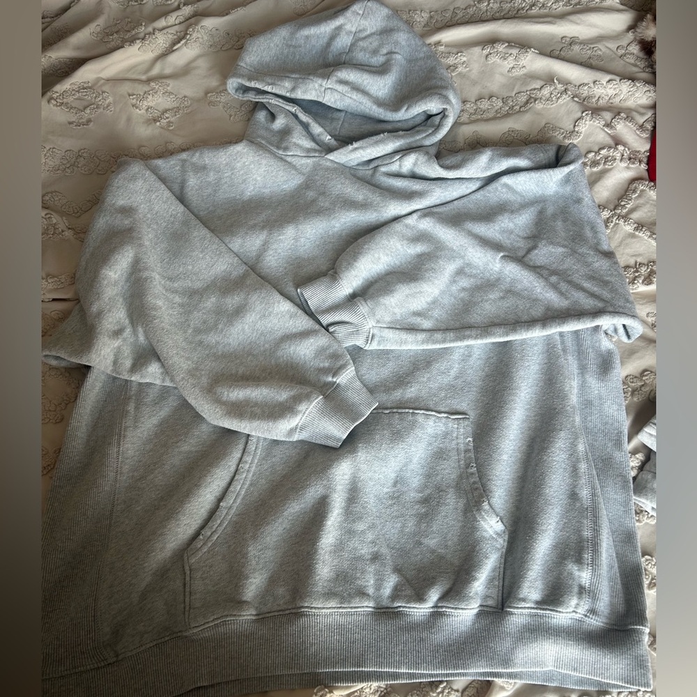 Aerie Grey Distressed Hoodie